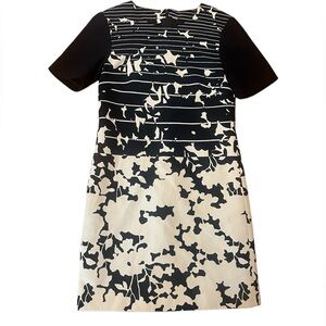 ANTHROPOLOGIE 4 COLLECTIVE Black and White Cotton Professional Shift Dress